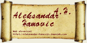 Aleksandar Hamović vizit kartica